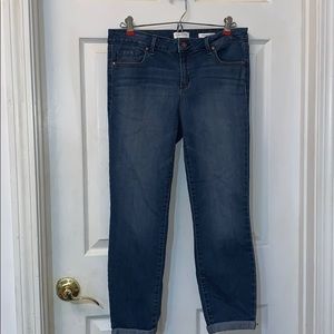 Rolled crop skinny jeans